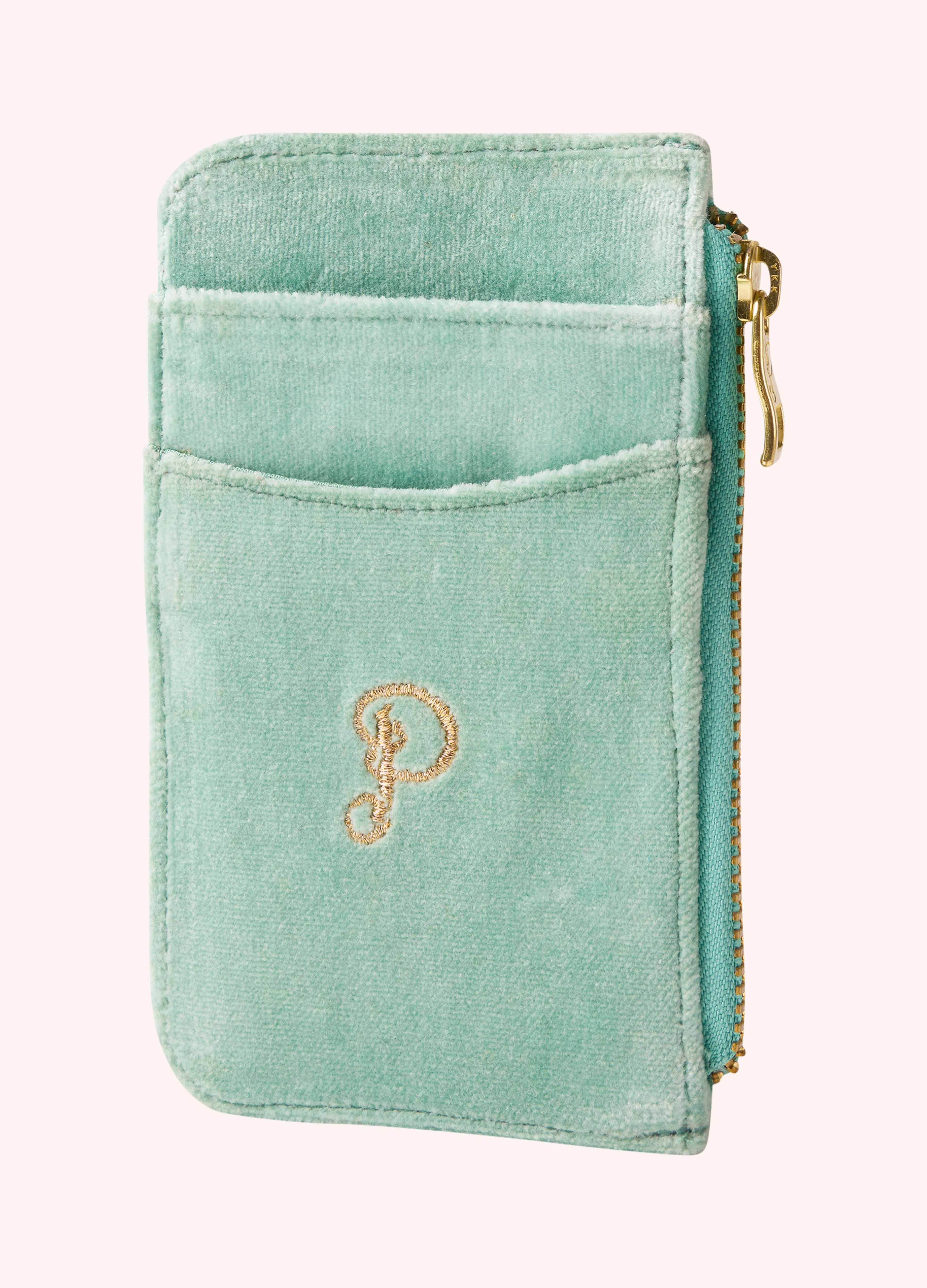 Velvet Card Holder - Sparkling Seahorse, Aqua - Image 2