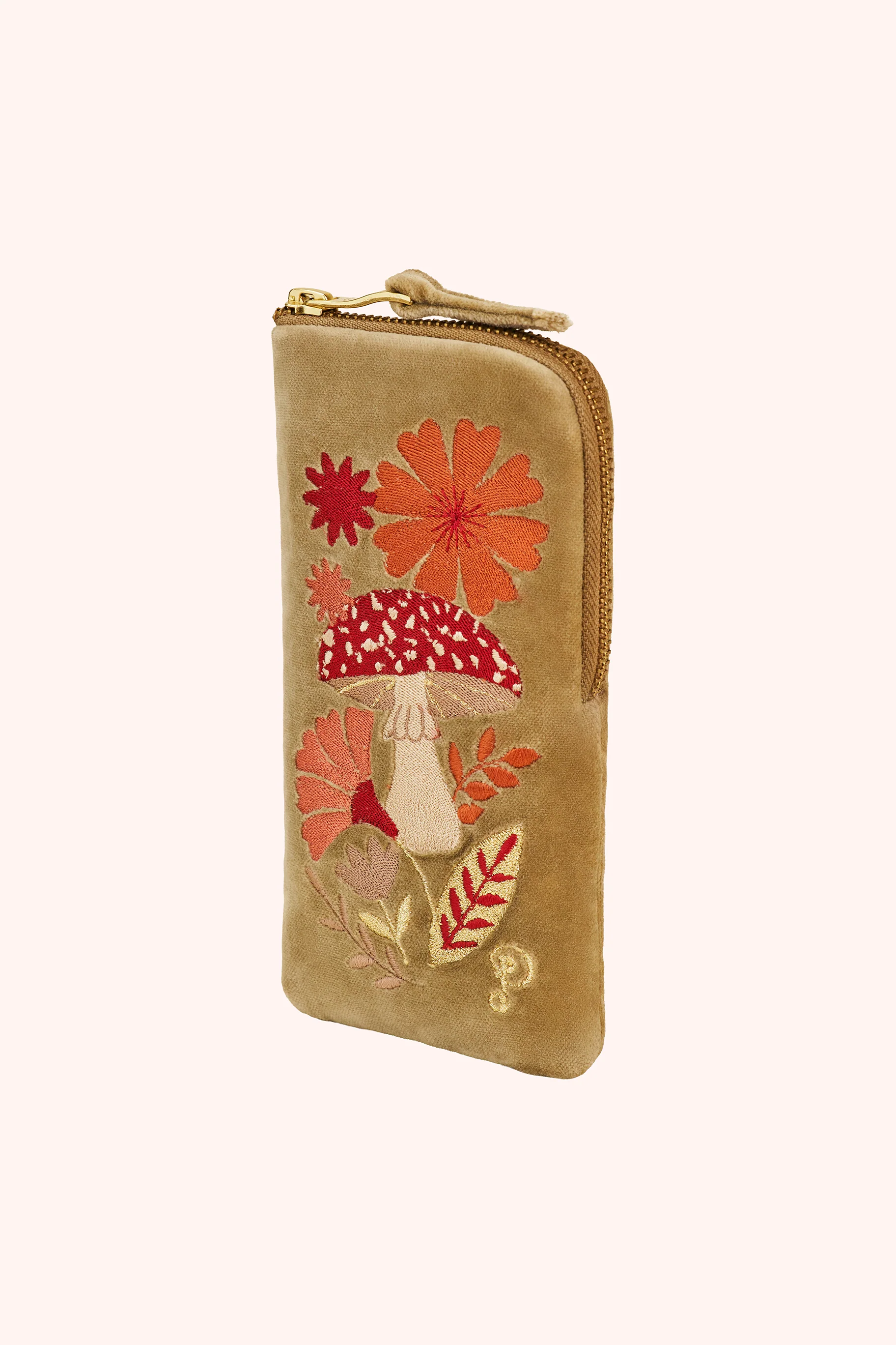 Velvet Glasses Pouch - Tranquil Toadstool, Sage