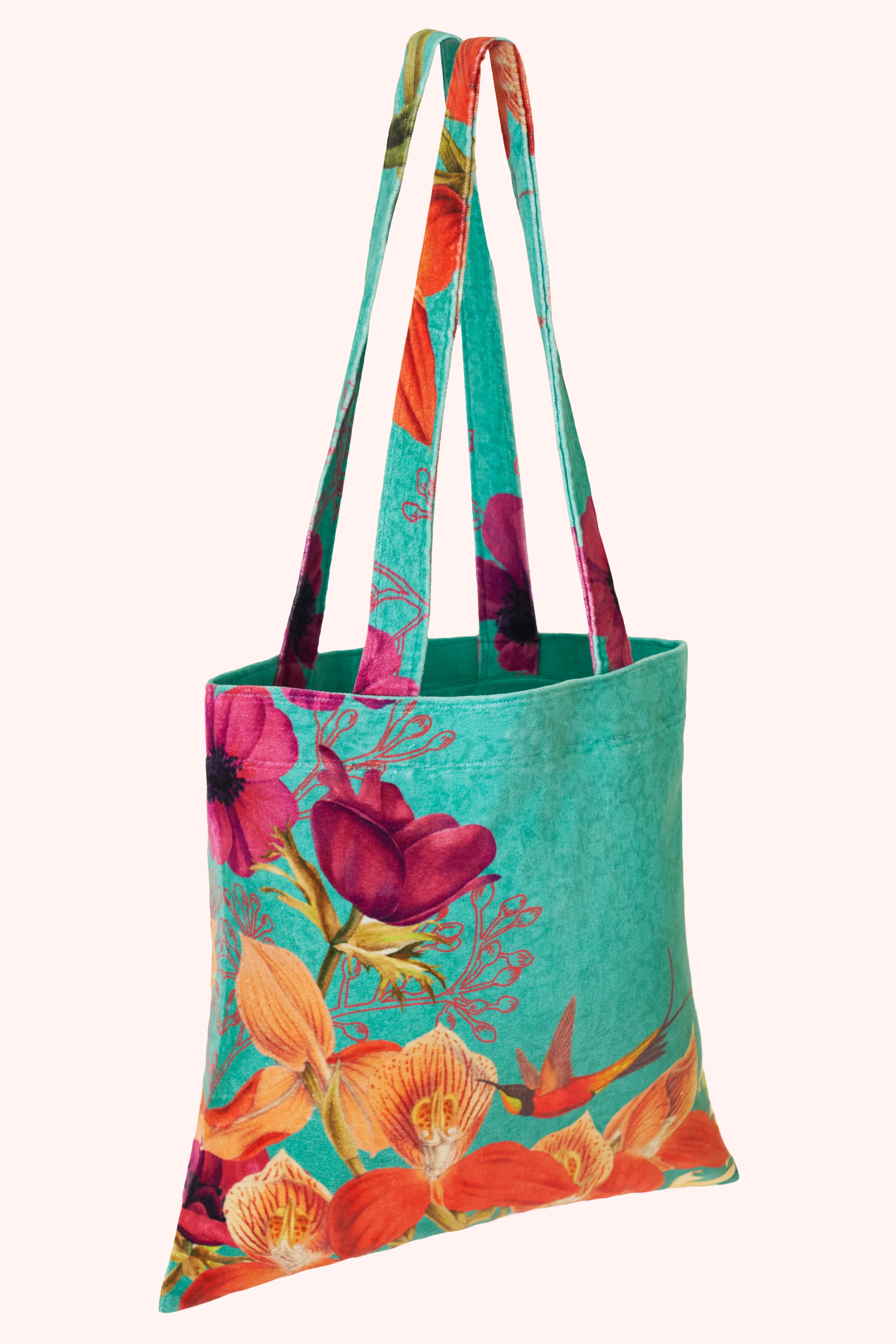Velvet Tote Bag - Hummingbird at Dusk