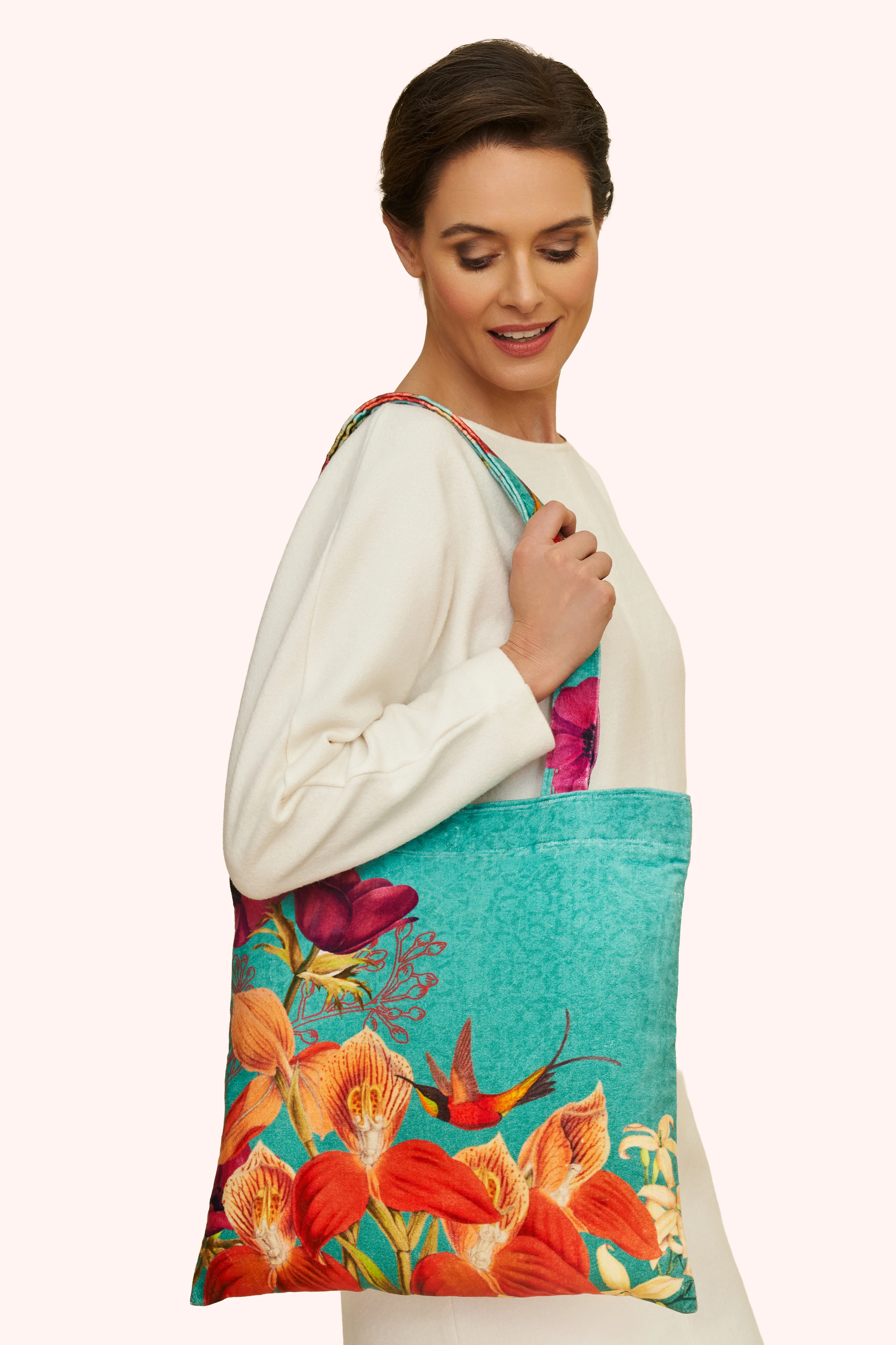 Velvet Tote Bag - Hummingbird at Dusk - Image 2