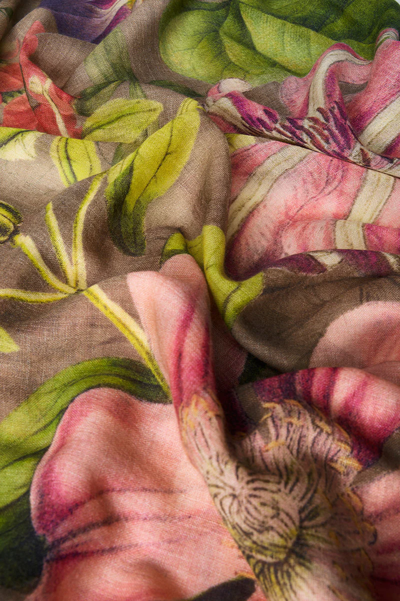 Wool Wraparound - Oversized Botanicals, Slate - Image 3